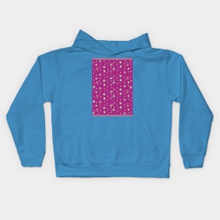 Floral pattern on the crimson background Kids Hoodie